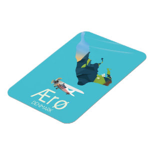 AErø, Dänemark Map travel poster Magnet