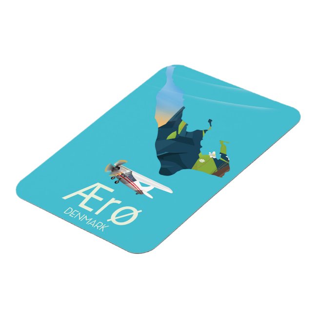 AErø, Dänemark Map travel poster Magnet (Linke Seite)