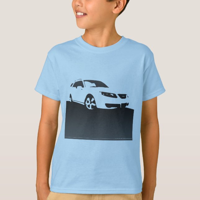 Aero Front Saabs 9-5 - Holzkohle auf hellem bkgd T-Shirt (Vorderseite)