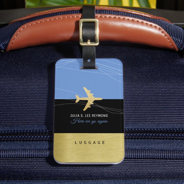 Aero Travel Bags Identifier Elegant Blue Gepäckanhänger (Vorderseite Insitu 2)