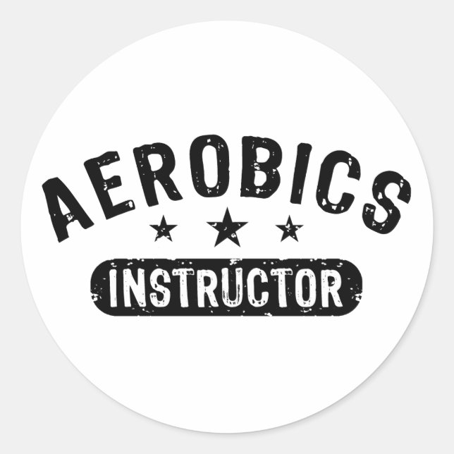 Aerobics Instructor Runder Aufkleber (Vorderseite)