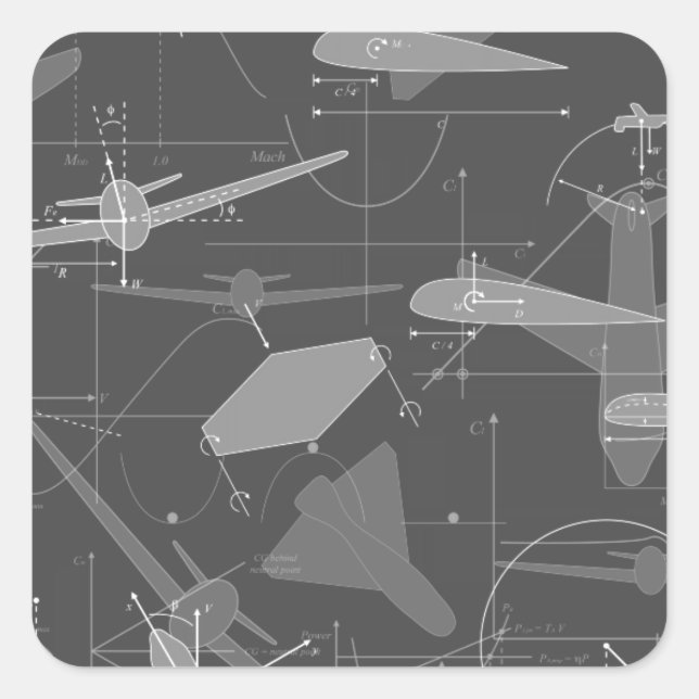 Aerodynamik Quadratischer Aufkleber (Vorderseite)