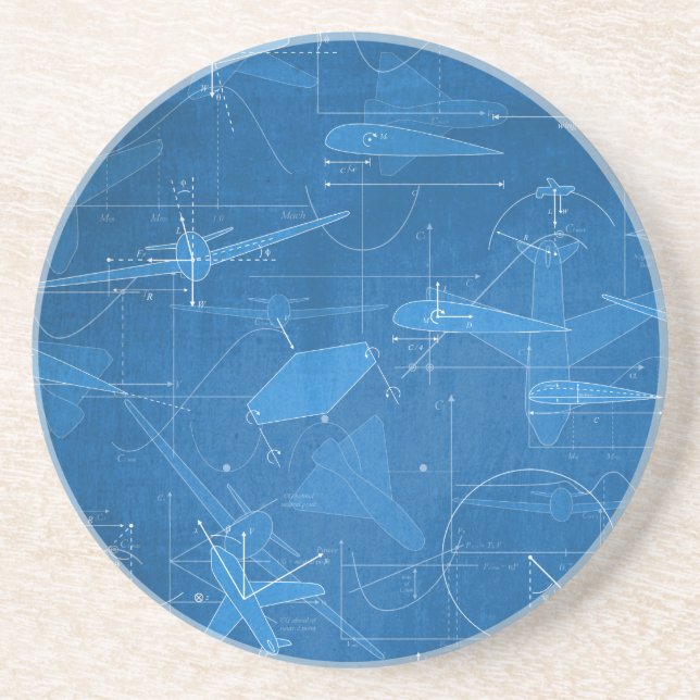 Aerodynamik Sandstein Untersetzer (Vorne)