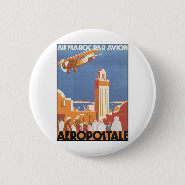 Aeropostale Au Maroc Par Avion Button (Vorderseite)