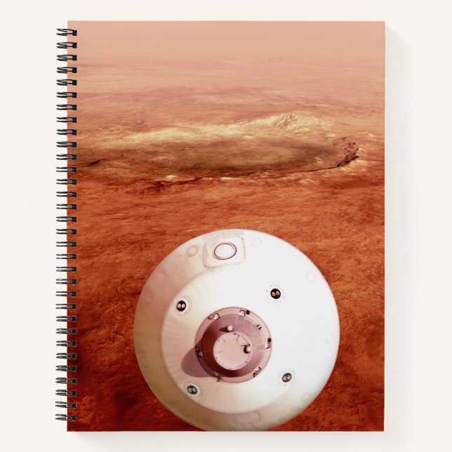 Aeroshell mit Dauerabstieg in die Mars Notizbuch (Vorderseite)