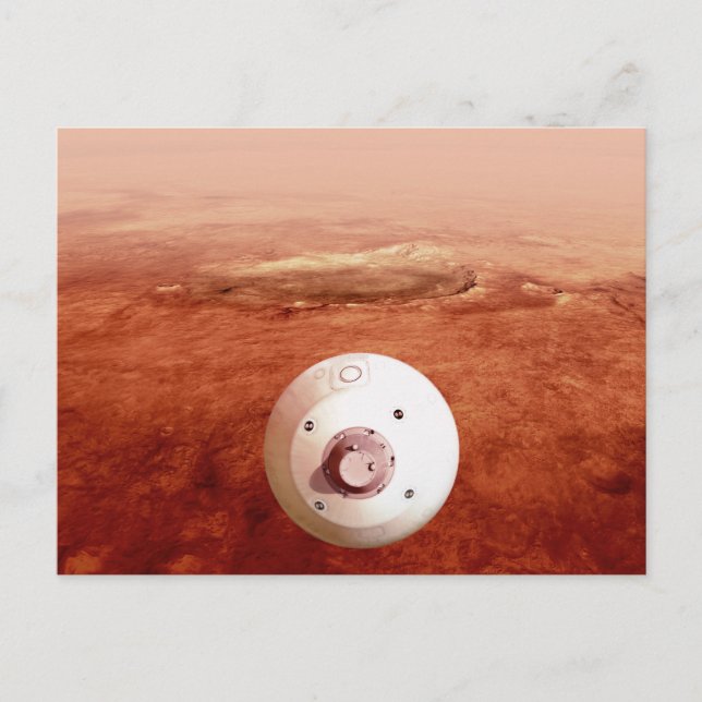 Aeroshell mit Dauerabstieg in die Mars Postkarte (Vorderseite)