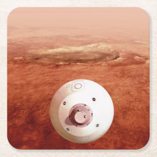 Aeroshell mit Dauerabstieg in die Mars Rechteckiger Pappuntersetzer