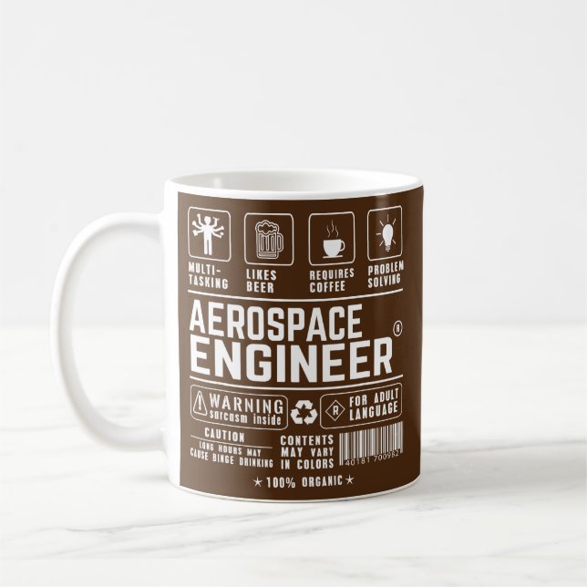 Aerospace Engineer Multitasking-Bier-Kaffee Kaffeetasse (Links)