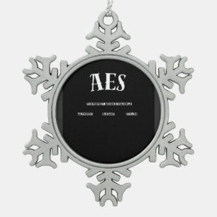 AES 2026 Entwürfe Schneeflocken Zinn-Ornament