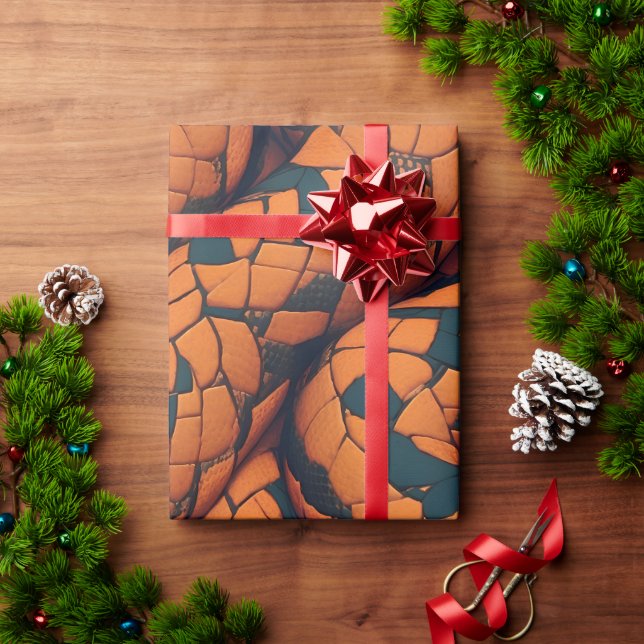 Aeskulapische Schlange Mosaik Farbiges Muster Geschenkpapier (Feiertagsgeschenk)