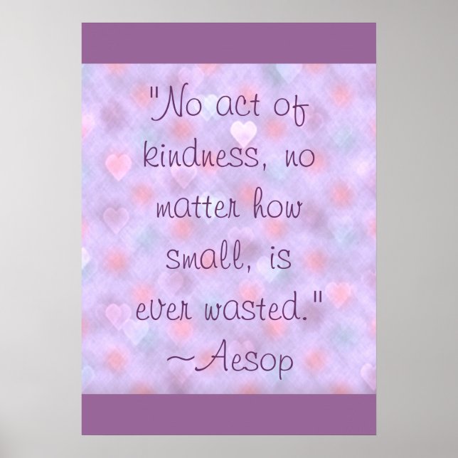 Aesop Kindness Quote Poster (Vorne)
