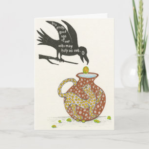 Aesop's Crow und der Pitcher Notecard Karte