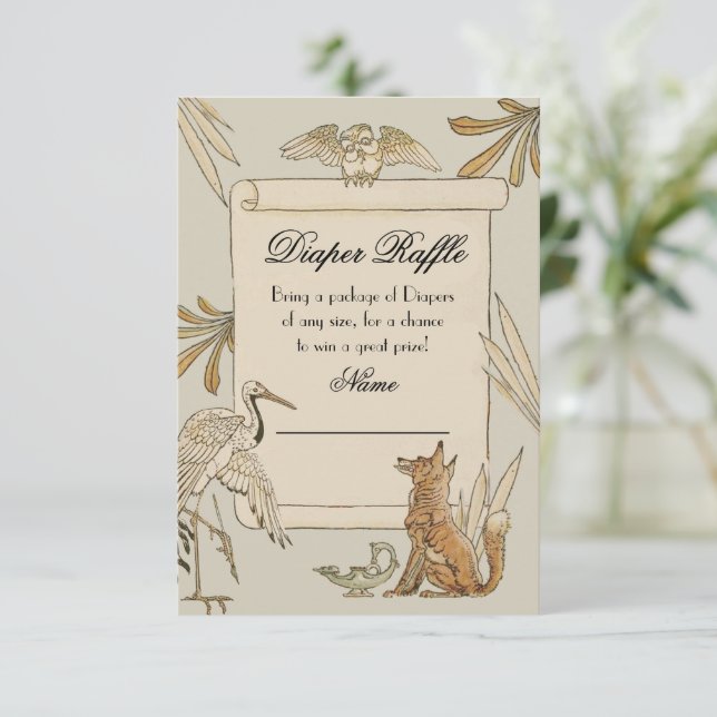 Aesop's Storybook Book Diaper Raffle Karten (Stehend Vorderseite)