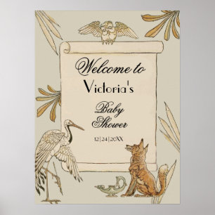 Aesop's Storybook Book Welcome Sign Poster