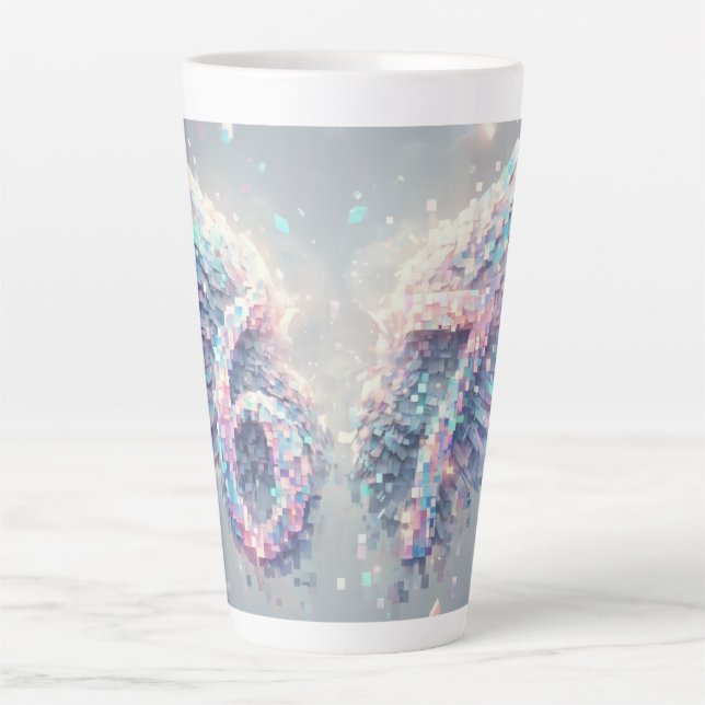 Aesthetic Angel Trendy Y2K 2000s Futuristic Neon Milchtasse (Vorderseite)