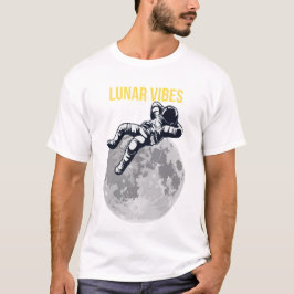Aesthetic Astronaut Relaxing on Moon Lunar Vibes T T-Shirt