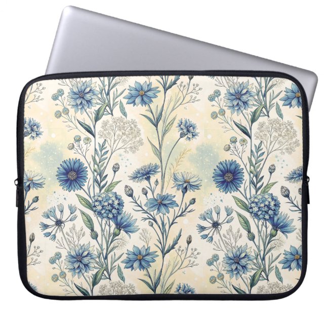 Aesthetic Blue Wildflowers Laptopschutzhülle (Vorderseite)