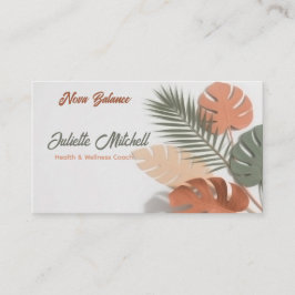 Aesthetic Boho Tropical Wellness Coach Card Visitenkarte