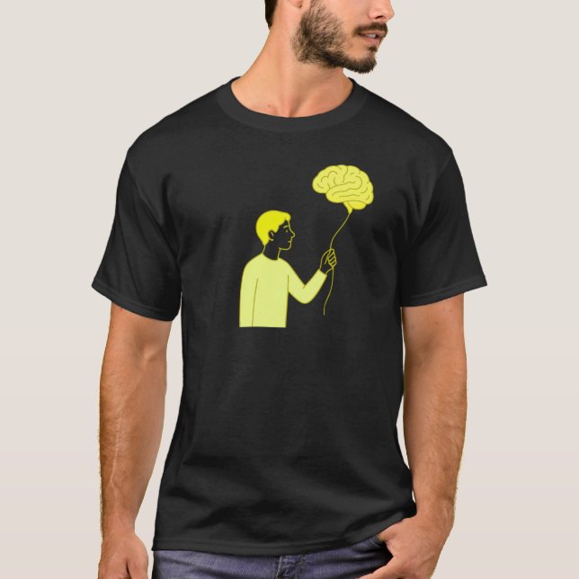 Aesthetic Brain Balloon • Funny Overthinking Art T-Shirt (Vorderseite)