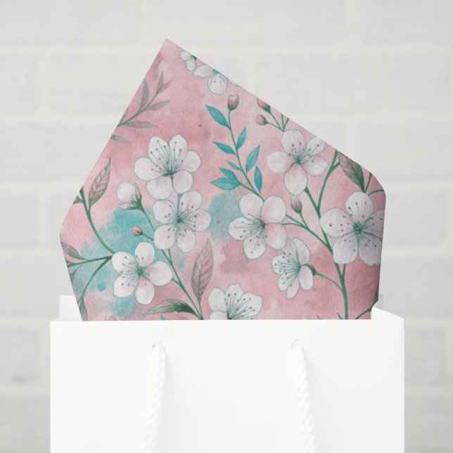 Aesthetic cherry blossoms seidenpapier (Geschenktüte)
