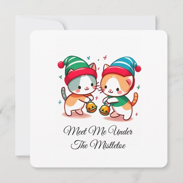 Aesthetic Christmas Pattern Santa Candy Minimalist Einladung (Vorderseite)
