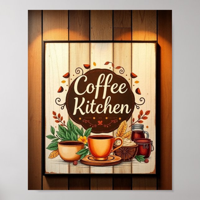 Aesthetic Coffee Kitchen Minimalist Wall Art Poster (Vorne)