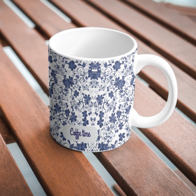 Aesthetic Coffee Time Floral Mug Tasse (Von Creator hochgeladen)