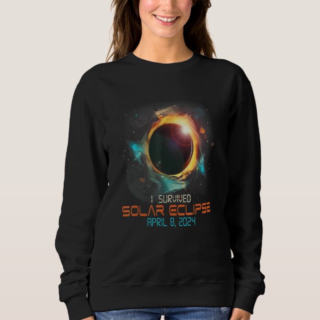 Aesthetic Colorful I Survived Total Solar Eclipse  Sweatshirt (Vorderseite)