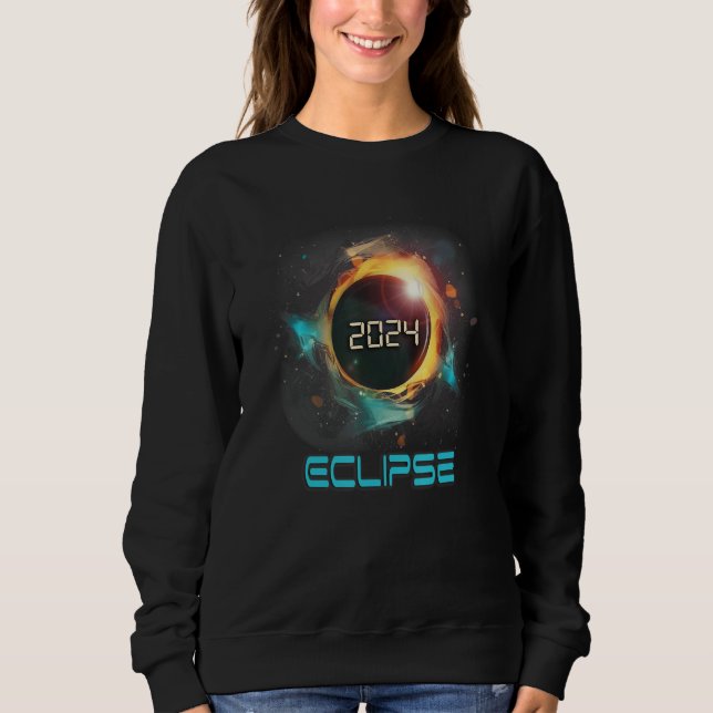 Aesthetic Colorful Total Solar Eclipse 2024 Sweatshirt (Vorderseite)