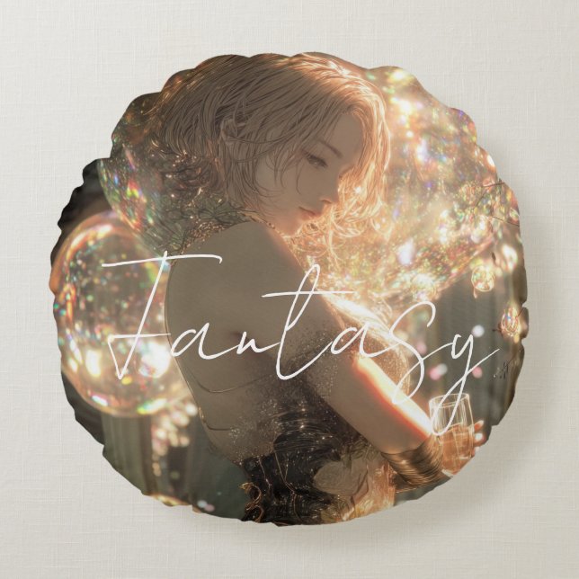 Aesthetic / Dark Fantasy Art Rundes Kissen (Vorderseite)