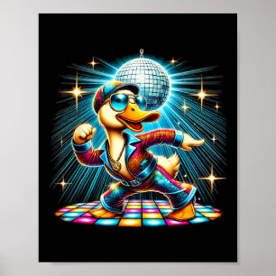 Aesthetic Duck Disco Dancer Poster