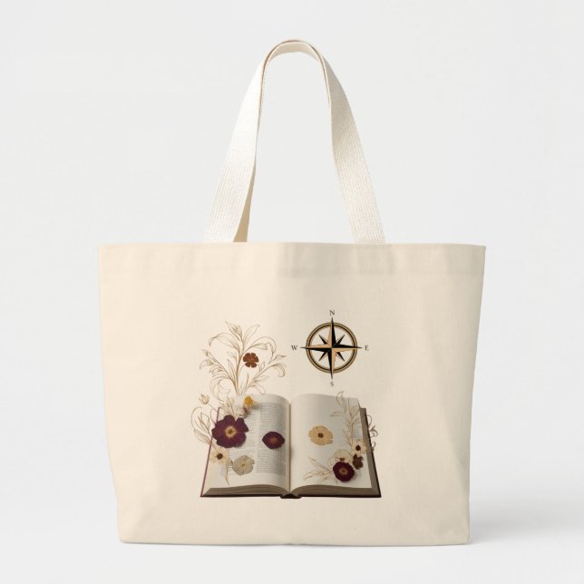 Aesthetic Enchanted Bookworm Jumbo Tote Bag  Stoffbeutel (Vorne)