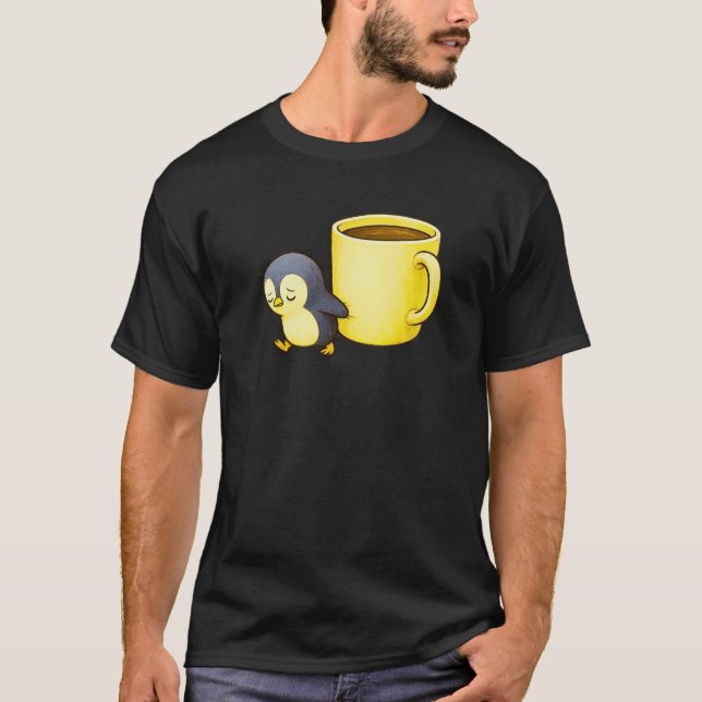 Aesthetic Exhausted Penguin • Oversized Coffee Cup T-Shirt (Vorderseite)