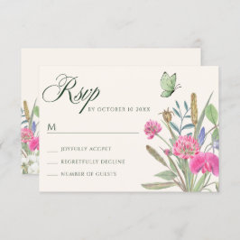 Aesthetic floral garden RSVP karte