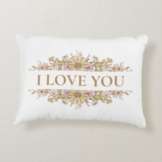 Aesthetic Floral "Love You" Pillow – Front & Back  Dekokissen
