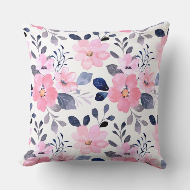 Aesthetic Floral Throw Pillow Kissen (Vorderseite)
