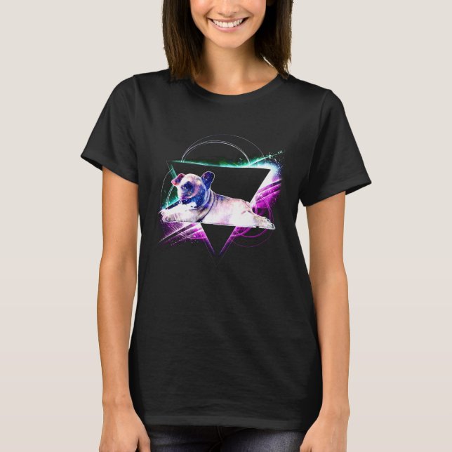 Aesthetic Galaxy French Bulldog T-Shirt (Vorderseite)
