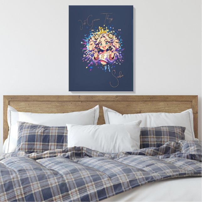Aesthetic Gemini Anime Custom Canvas Art Leinwanddruck (Insitu (Schlafzimmer))