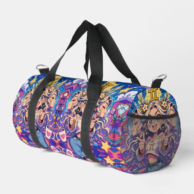 Aesthetic Gemini Anime Custom Mini Backpack Duffle Bag (Rechte Ecke)