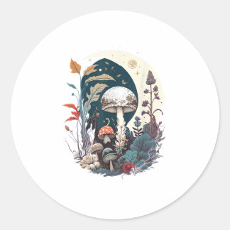 Aesthetic Goblincore Cottagecore Mushroom Botanica Runder Aufkleber