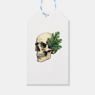 Aesthetic Goth Grunge Skull Tropical Monstera Leaf Geschenkanhänger