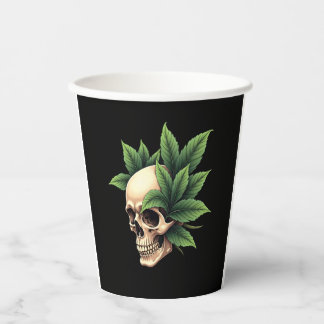 Aesthetic Goth Grunge Skull Tropical Monstera Leaf Pappbecher