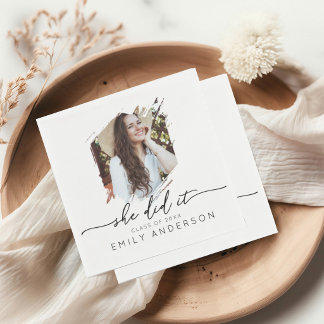 Aesthetic Grad Party Photo Graduation Serviette