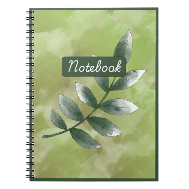  Aesthetic Greenery Spiral Photo Notebook Notizblock (Vorderseite)
