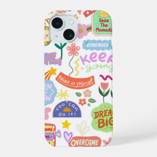 Aesthetic Handy hülle mit Motivations Sprüche iPhone 15 Hülle