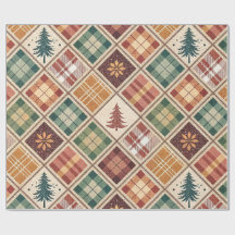 Aesthetic Holiday Checkered Wrapping Paper