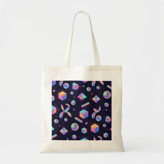 Aesthetic Holographic 3D Geometric Tote Bag Tragetasche (Vorne)