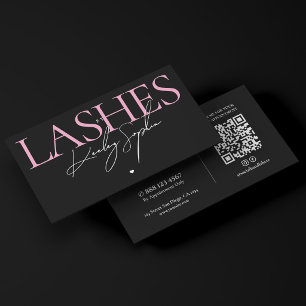 Aesthetic Lashes Studio Rosa Schwarze Visagistin Visitenkarte