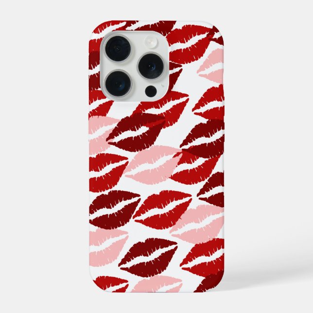 Aesthetic Lips Pattern Phone Case iPhone Hülle (Rückseite)