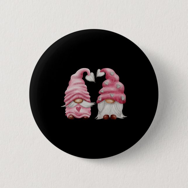 Aesthetic Nk Gnome Valentines Day Decor For Women  Button (Vorderseite)